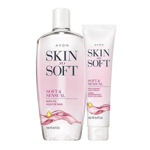 COPY - Avon skin so soft soft and sensual bath oil & hand cream 2 pieces set